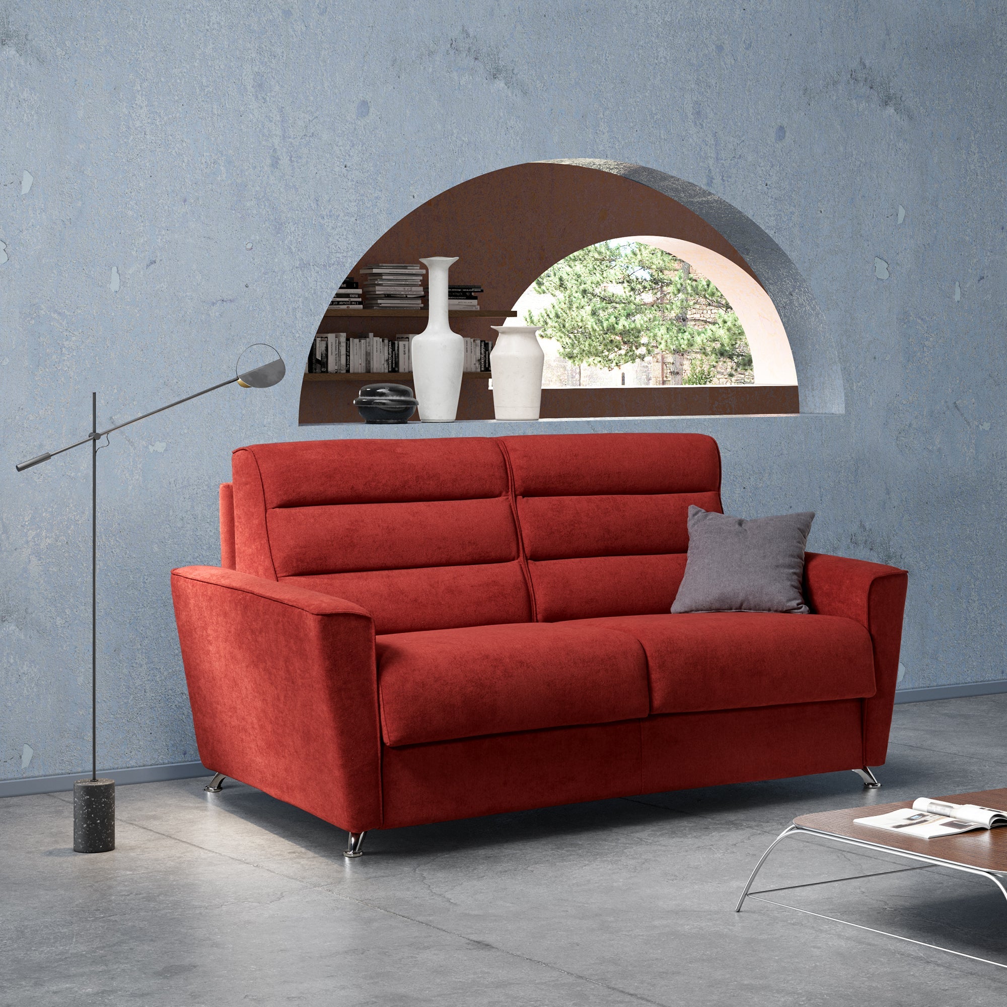 Rosso Lava / Memory / Matrimoniale Alla Francese (140 cm)