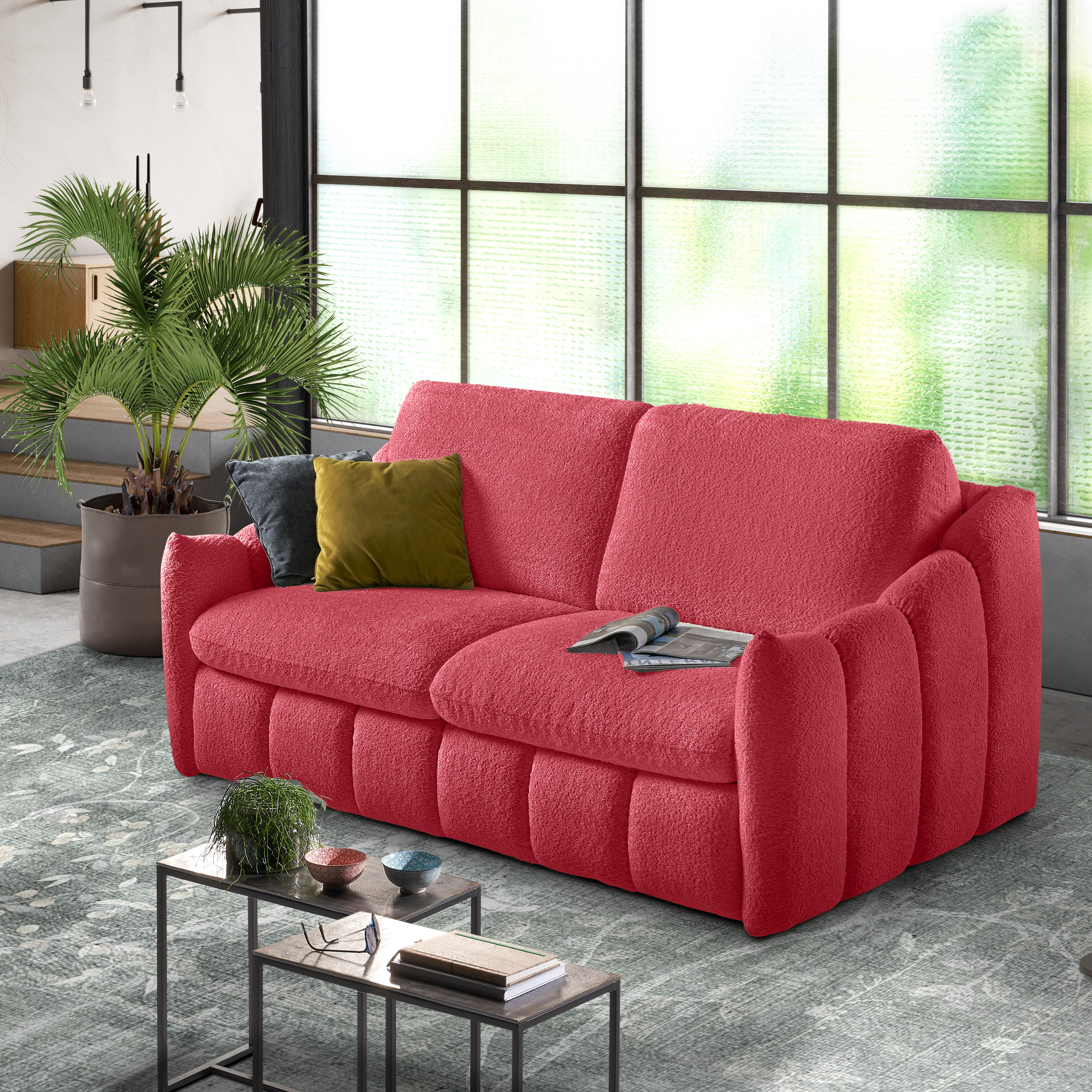 Rosso Lava / Memory / Matrimoniale Alla Francese (140 cm)