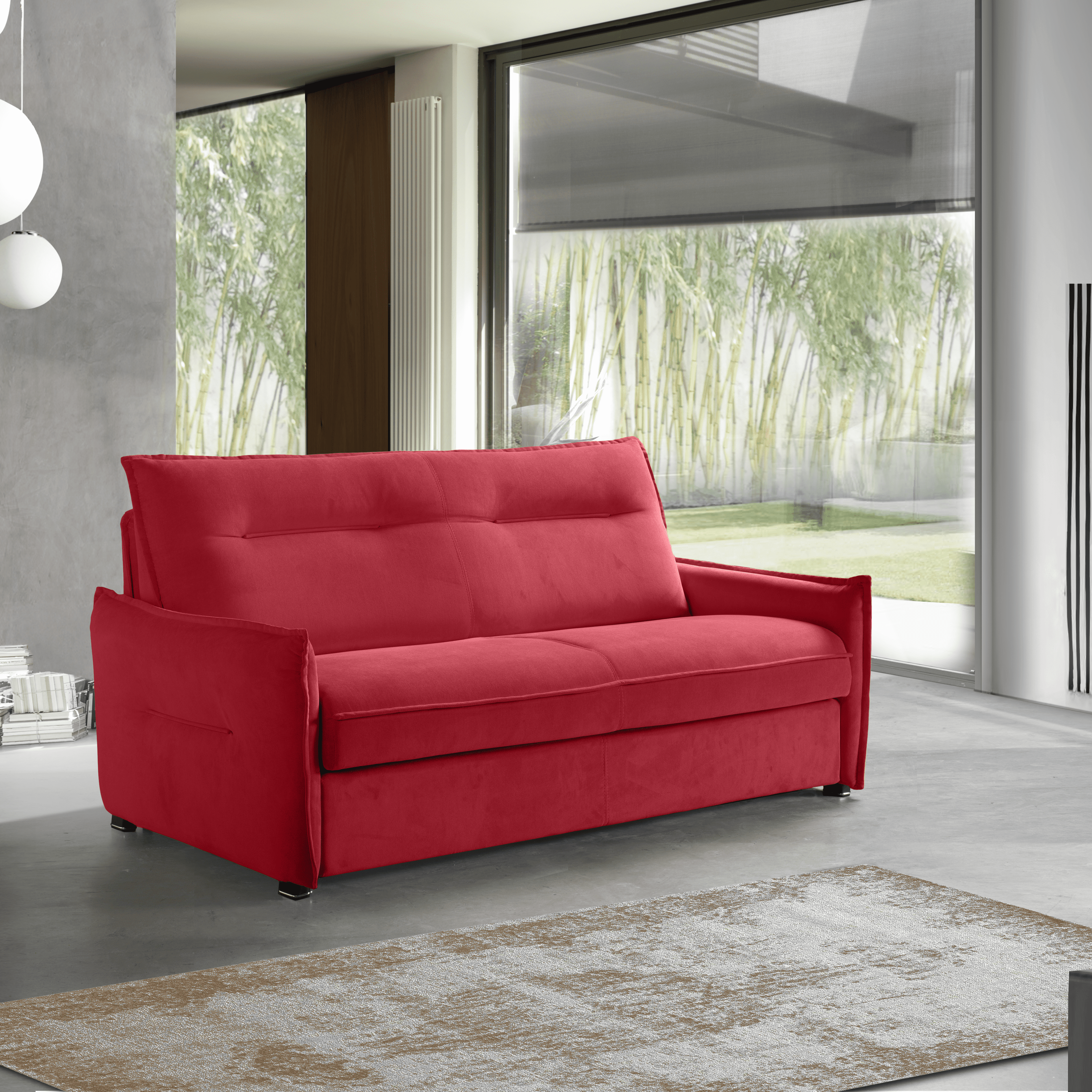 Rosso Lava / Memory / Matrimoniale Alla Francese (140 cm)